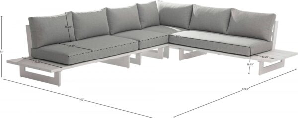 Maldives 102" Water Resistant Fabric Upholstered Outdoor Patio 4pc. Modular Sectional