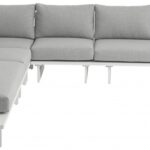 Maldives 129.5" Water Resistant Fabric Upholstered Outdoor Patio 5pc. Modular Sectional