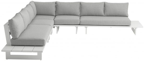 Maldives 129.5" Water Resistant Fabric Upholstered Outdoor Patio 5pc. Modular Sectional