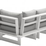 Maldives 157" Water Resistant Fabric Upholstered Outdoor Patio 5pc. Modular Sectional