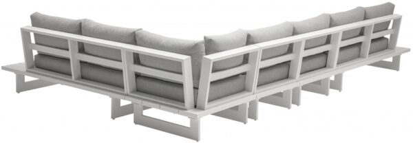 Maldives 157" Water Resistant Fabric Upholstered Outdoor Patio 5pc. Modular Sectional