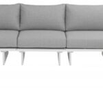 Maldives 157" Water Resistant Fabric Upholstered Outdoor Patio 5pc. Modular Sectional