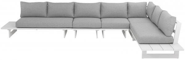 Maldives 157" Water Resistant Fabric Upholstered Outdoor Patio 5pc. Modular Sectional