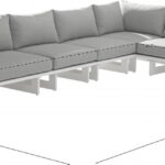 Maldives 157" Water Resistant Fabric Upholstered Outdoor Patio 5pc. Modular Sectional