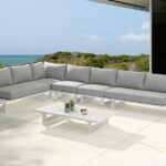 Maldives 102" Water Resistant Fabric Upholstered Outdoor Patio 5pc. Modular Sectional