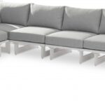 Maldives 102" Water Resistant Fabric Upholstered Outdoor Patio 5pc. Modular Sectional
