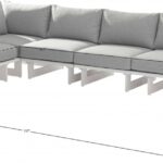 Maldives 102" Water Resistant Fabric Upholstered Outdoor Patio 5pc. Modular Sectional