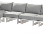Maldives 102" Water Resistant Fabric Upholstered Outdoor Patio 5pc. Modular Sectional