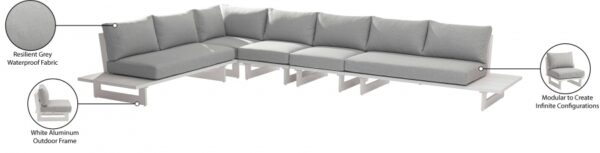 Maldives 102" Water Resistant Fabric Upholstered Outdoor Patio 5pc. Modular Sectional