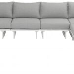 Maldives 157" Water Resistant Fabric Upholstered Outdoor Patio 6pc. Modular Sectional