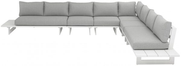 Maldives 157" Water Resistant Fabric Upholstered Outdoor Patio 6pc. Modular Sectional