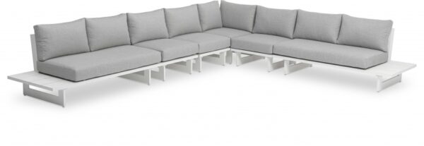 Maldives 157" Water Resistant Fabric Upholstered Outdoor Patio 6pc. Modular Sectional