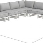 Maldives 157" Water Resistant Fabric Upholstered Outdoor Patio 6pc. Modular Sectional