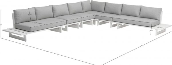 Maldives 157" Water Resistant Fabric Upholstered Outdoor Patio 6pc. Modular Sectional