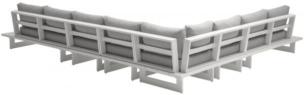 Maldives 129.5" Water Resistant Fabric Upholstered Outdoor Patio 6pc. Modular Sectional