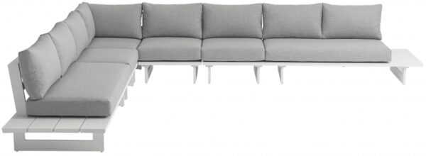 Maldives 129.5" Water Resistant Fabric Upholstered Outdoor Patio 6pc. Modular Sectional