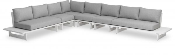 Maldives 129.5" Water Resistant Fabric Upholstered Outdoor Patio 6pc. Modular Sectional