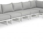 Maldives 102" Water Resistant Fabric Upholstered Outdoor Patio 6pc. Modular Sectional