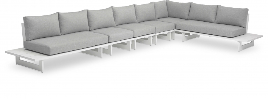 Maldives 102" Water Resistant Fabric Upholstered Outdoor Patio 6pc. Modular Sectional