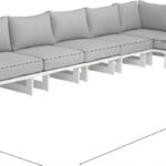 Maldives 102" Water Resistant Fabric Upholstered Outdoor Patio 6pc. Modular Sectional
