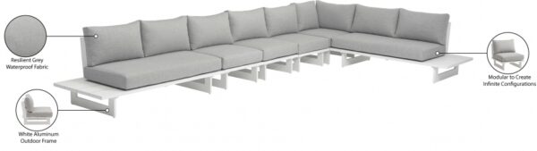 Maldives 102" Water Resistant Fabric Upholstered Outdoor Patio 6pc. Modular Sectional