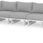 Maldives 184.5" Water Resistant Fabric Upholstered Outdoor Patio 6pc. Modular Sectional