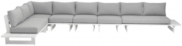 Maldives 184.5" Water Resistant Fabric Upholstered Outdoor Patio 6pc. Modular Sectional