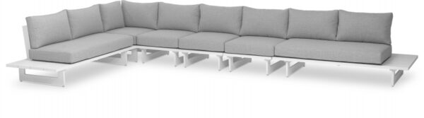 Maldives 184.5" Water Resistant Fabric Upholstered Outdoor Patio 6pc. Modular Sectional