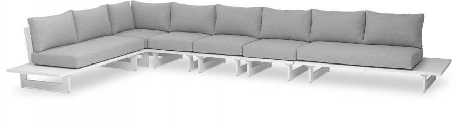 Maldives 184.5" Water Resistant Fabric Upholstered Outdoor Patio 6pc. Modular Sectional