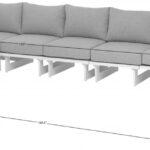 Maldives 184.5" Water Resistant Fabric Upholstered Outdoor Patio 6pc. Modular Sectional