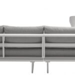 Maldives 129.5" Water Resistant Fabric Upholstered Outdoor Patio 7pc. Modular Sectional