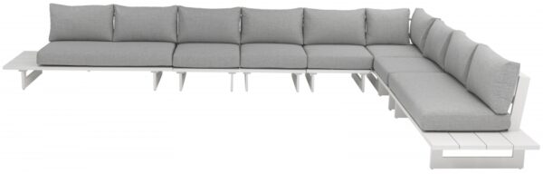 Maldives 129.5" Water Resistant Fabric Upholstered Outdoor Patio 7pc. Modular Sectional