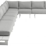 Maldives 129.5" Water Resistant Fabric Upholstered Outdoor Patio 7pc. Modular Sectional