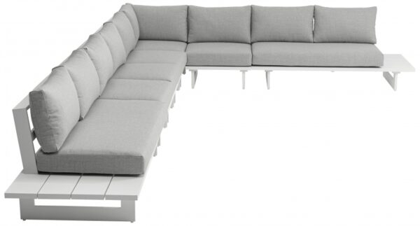 Maldives 129.5" Water Resistant Fabric Upholstered Outdoor Patio 7pc. Modular Sectional