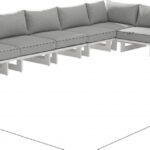 Maldives 129.5" Water Resistant Fabric Upholstered Outdoor Patio 7pc. Modular Sectional
