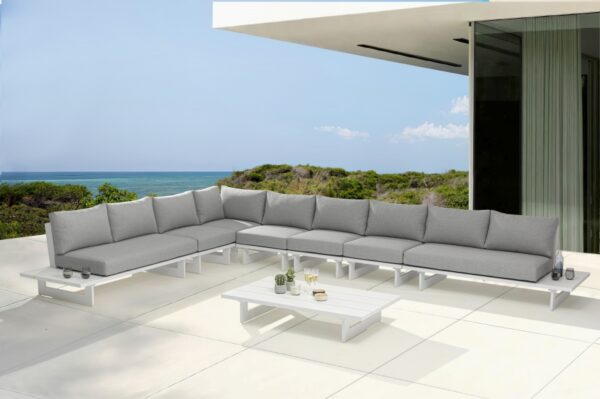 Maldives 184.5" Water Resistant Fabric Upholstered Outdoor Patio 7pc. Modular Sectional