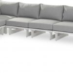 Maldives 184.5" Water Resistant Fabric Upholstered Outdoor Patio 7pc. Modular Sectional