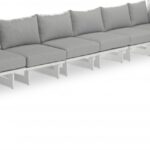 Maldives 212" Water Resistant Fabric Upholstered Outdoor Patio 7pc. Modular Sectional