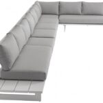 Maldives 212" Water Resistant Fabric Upholstered Outdoor Patio 7pc. Modular Sectional