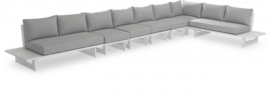 Maldives 212" Water Resistant Fabric Upholstered Outdoor Patio 7pc. Modular Sectional