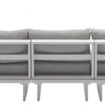 Maldives 212" Water Resistant Fabric Upholstered Outdoor Patio 7pc. Modular Sectional