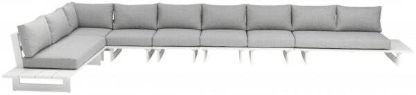 Maldives 212" Water Resistant Fabric Upholstered Outdoor Patio 7pc. Modular Sectional