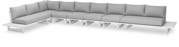 Maldives 212" Water Resistant Fabric Upholstered Outdoor Patio 7pc. Modular Sectional