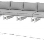 Maldives 212" Water Resistant Fabric Upholstered Outdoor Patio 7pc. Modular Sectional
