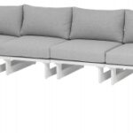 Maldives 212" Water Resistant Fabric Upholstered Outdoor Patio 7pc. Modular Sectional