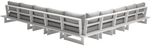 Maldives 157" Water Resistant Fabric Upholstered Outdoor Patio 7pc. Modular Sectional