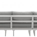 Maldives 157" Water Resistant Fabric Upholstered Outdoor Patio 7pc. Modular Sectional