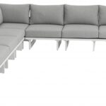 Maldives 157" Water Resistant Fabric Upholstered Outdoor Patio 7pc. Modular Sectional