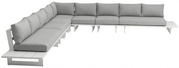 Maldives 157" Water Resistant Fabric Upholstered Outdoor Patio 7pc. Modular Sectional