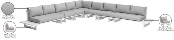 Maldives 157" Water Resistant Fabric Upholstered Outdoor Patio 7pc. Modular Sectional